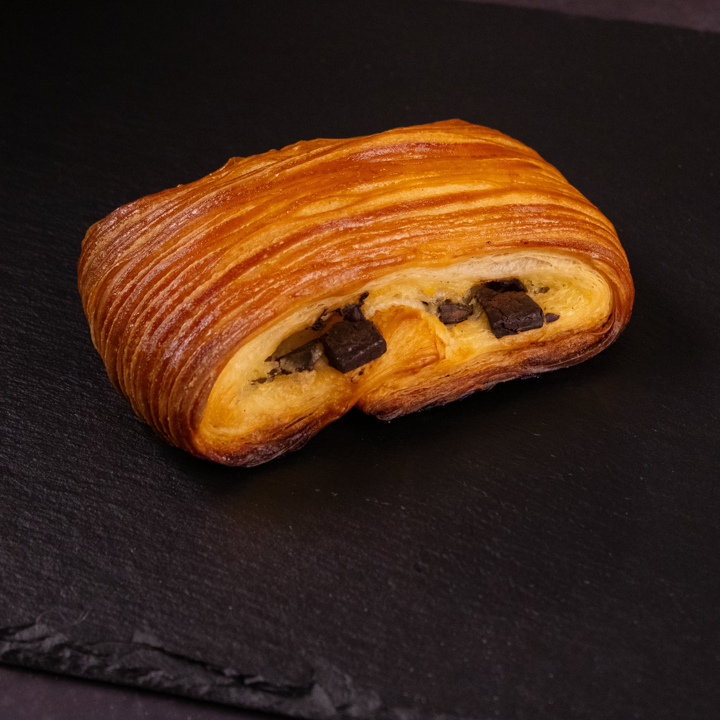 Pain Suisse with Vanilla Custard and Dark Chocolate